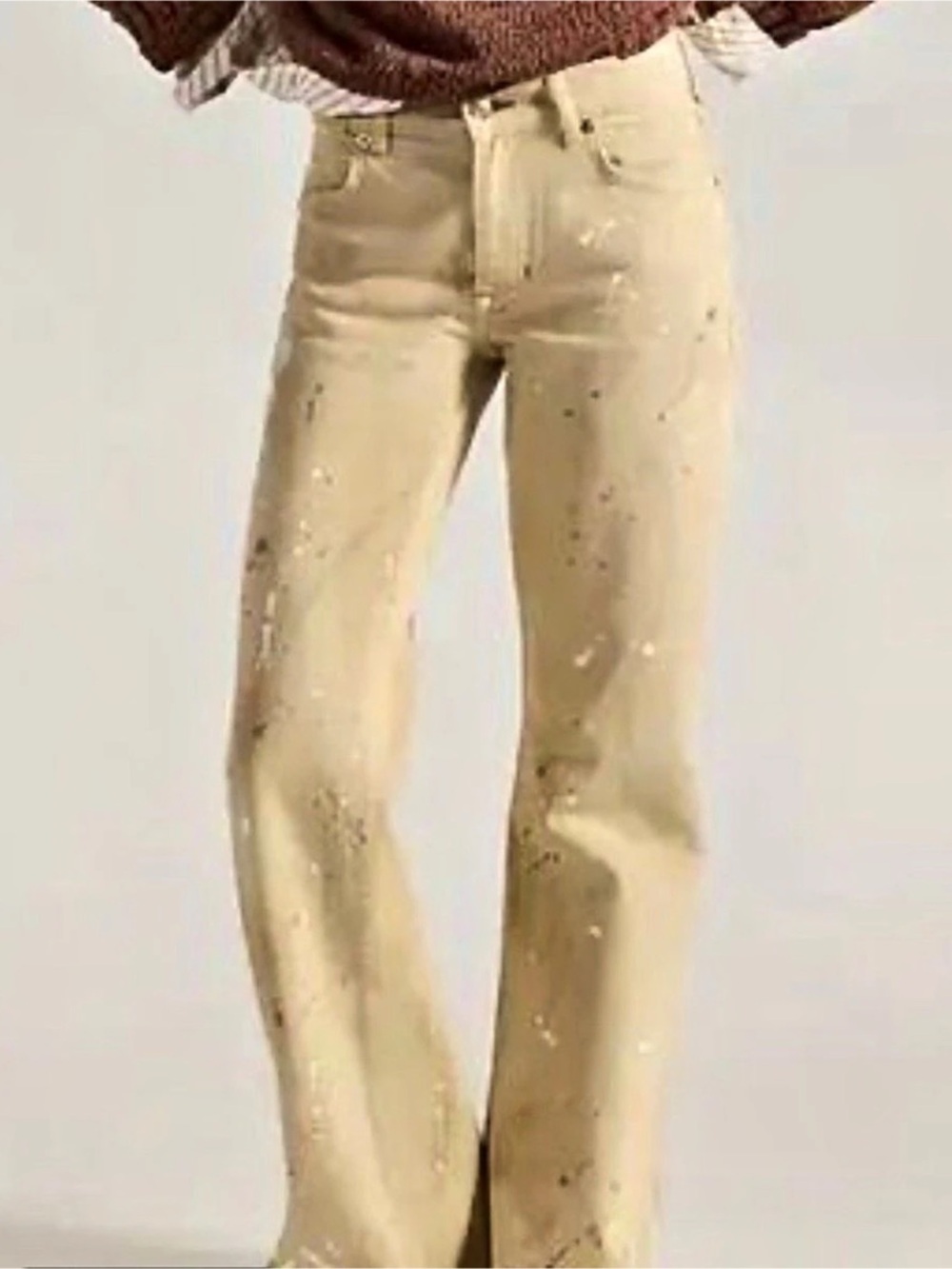 We The Free West Coast Relaxed Paint-Splatter Flare Jeans Waist 30 NWT